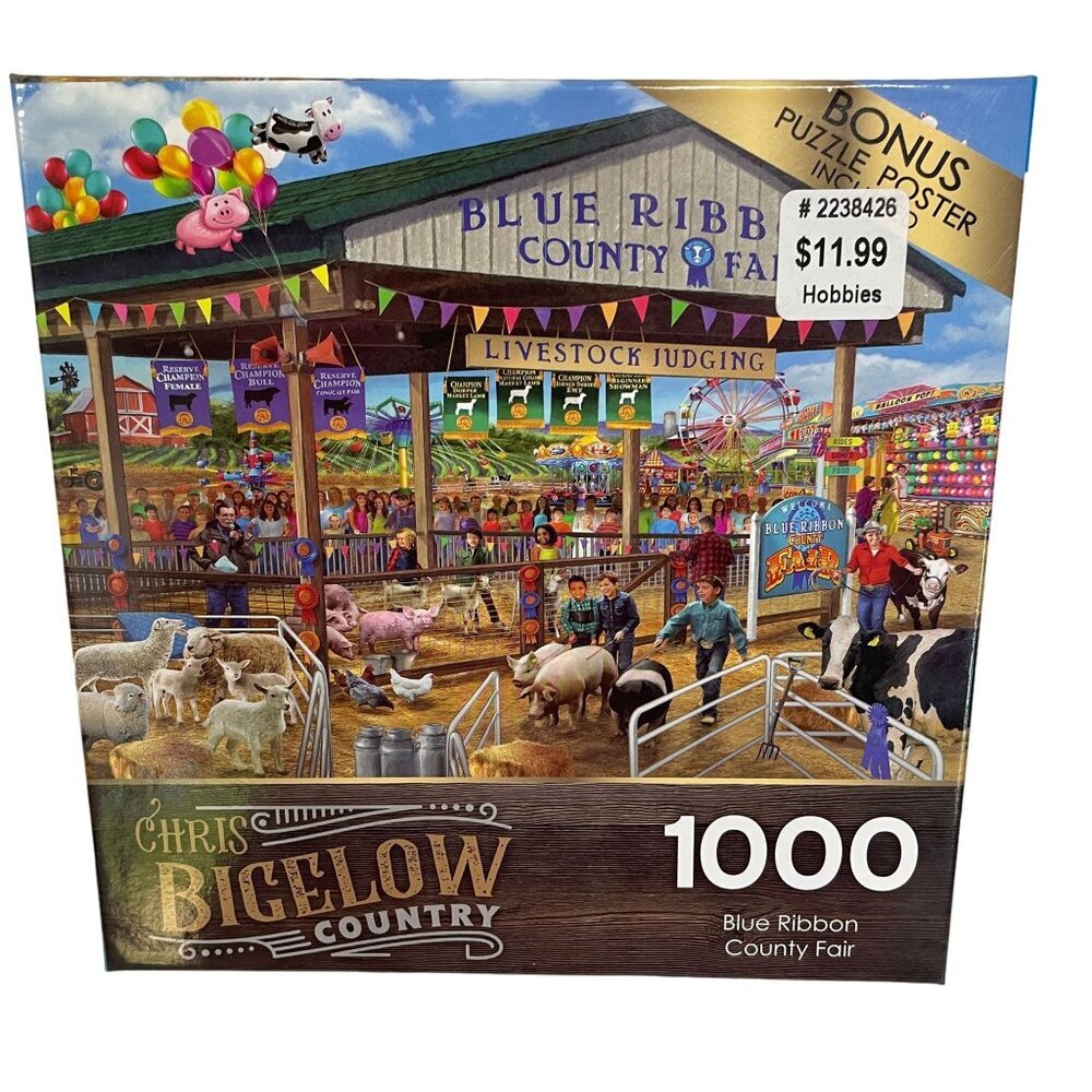 Chris Bigelow Country 1000-Piece‎ Puzzle Blue Ribbon County Fair By Rose Art